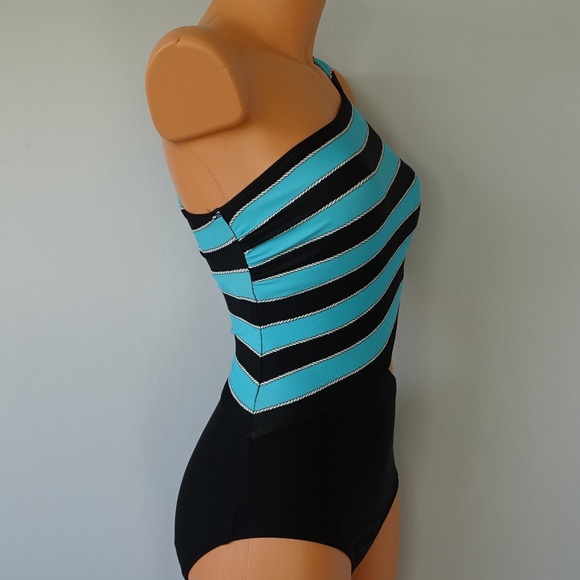 Michael Kors NWT One Shoulder Rope Rugby Swimsuit - Picture 2 of 4